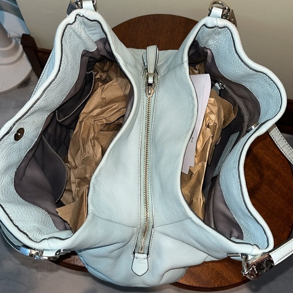 Coach  Phoebe  pebbled leather Light Blue Triple compartment, shoulder bag 26224 - Picture 7 of 17